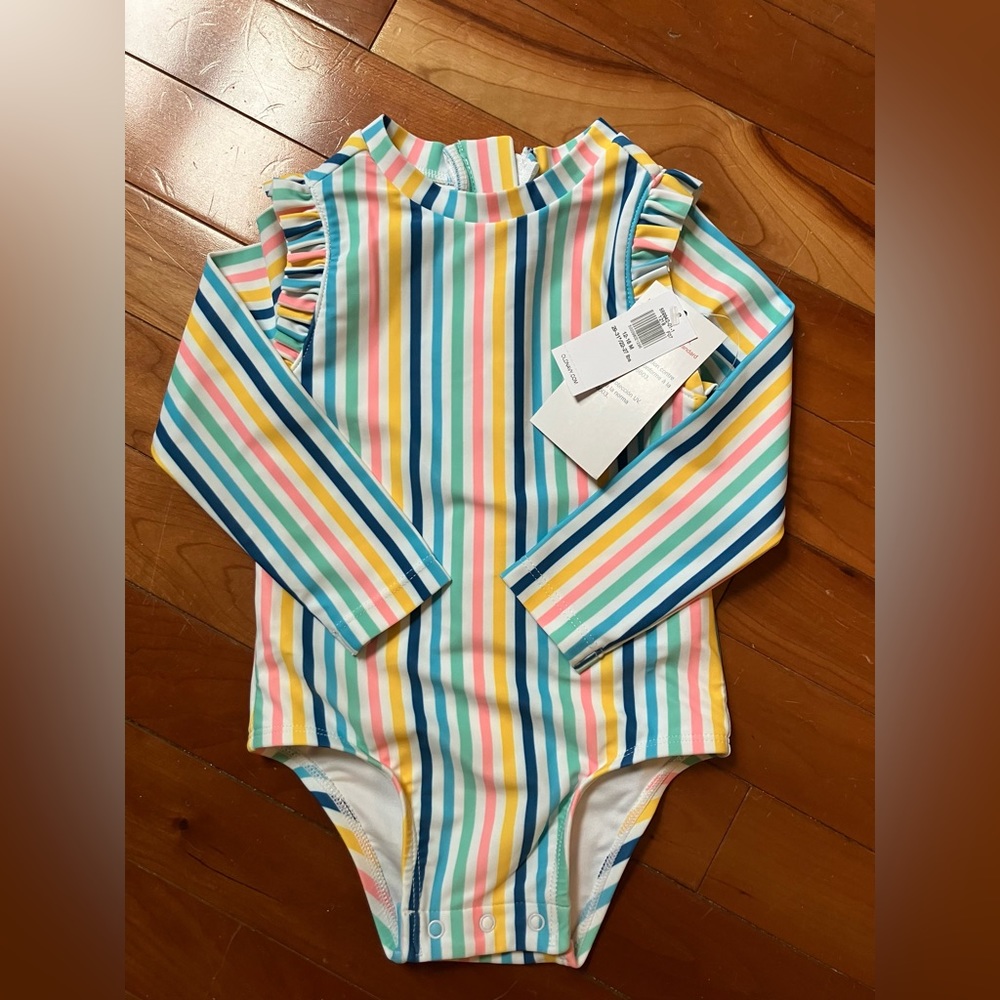 New With Tags Old Navy  Baby Girl 12-18 rash guard one piece